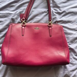 Coach Pink Shoulder Bag with Gold Accents